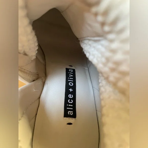 Alice + Olivia White Hedde Pointed Toe Bootie - Picture 10 of 12